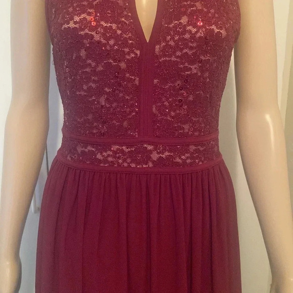 Morgan & Co maroon burgundy formal prom dress size 6 - Picture 3 of 12